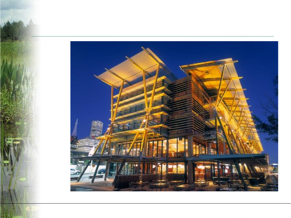 King Street Wharf structure lit at night