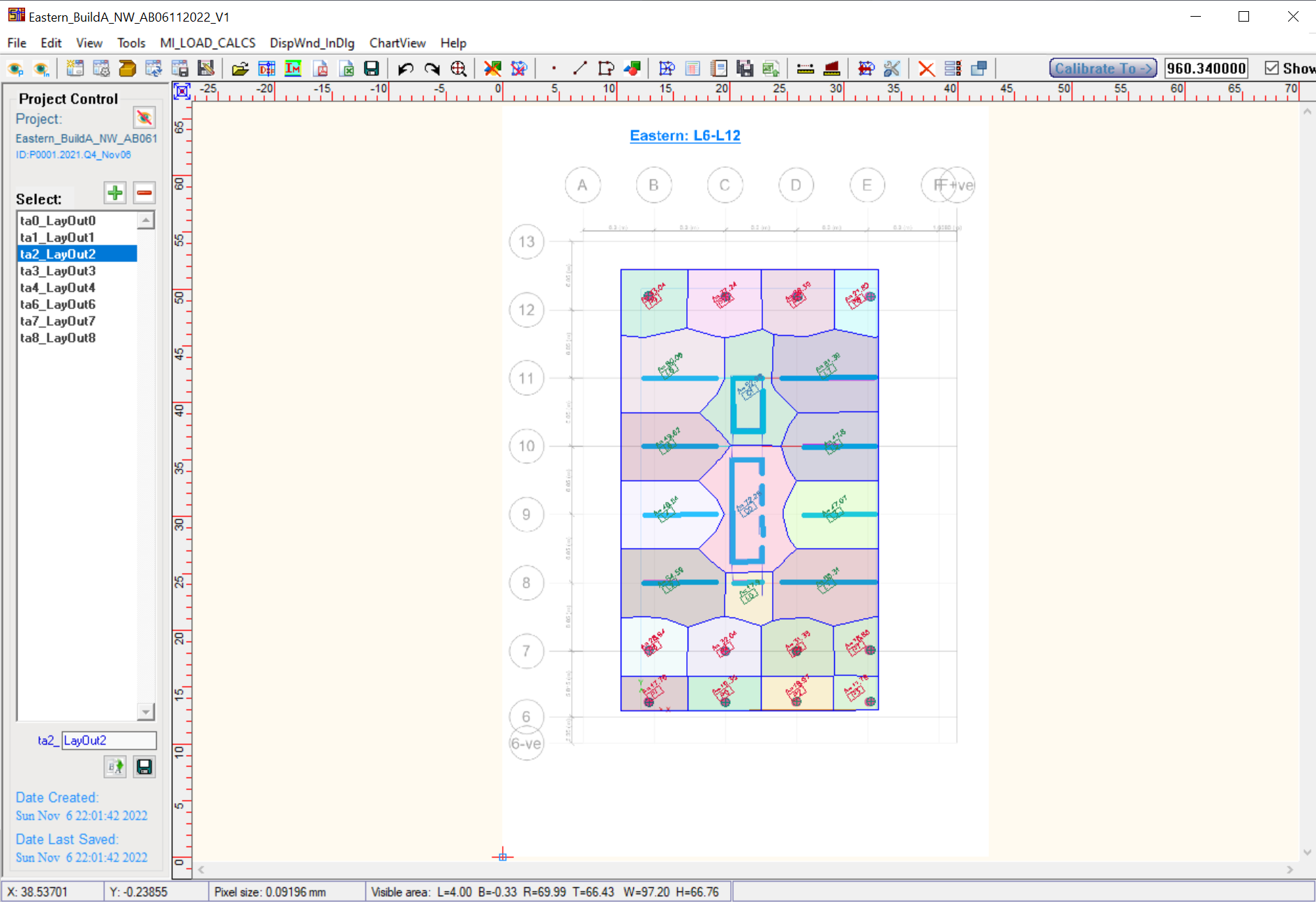 EasyColumn tributary area interface screenshot