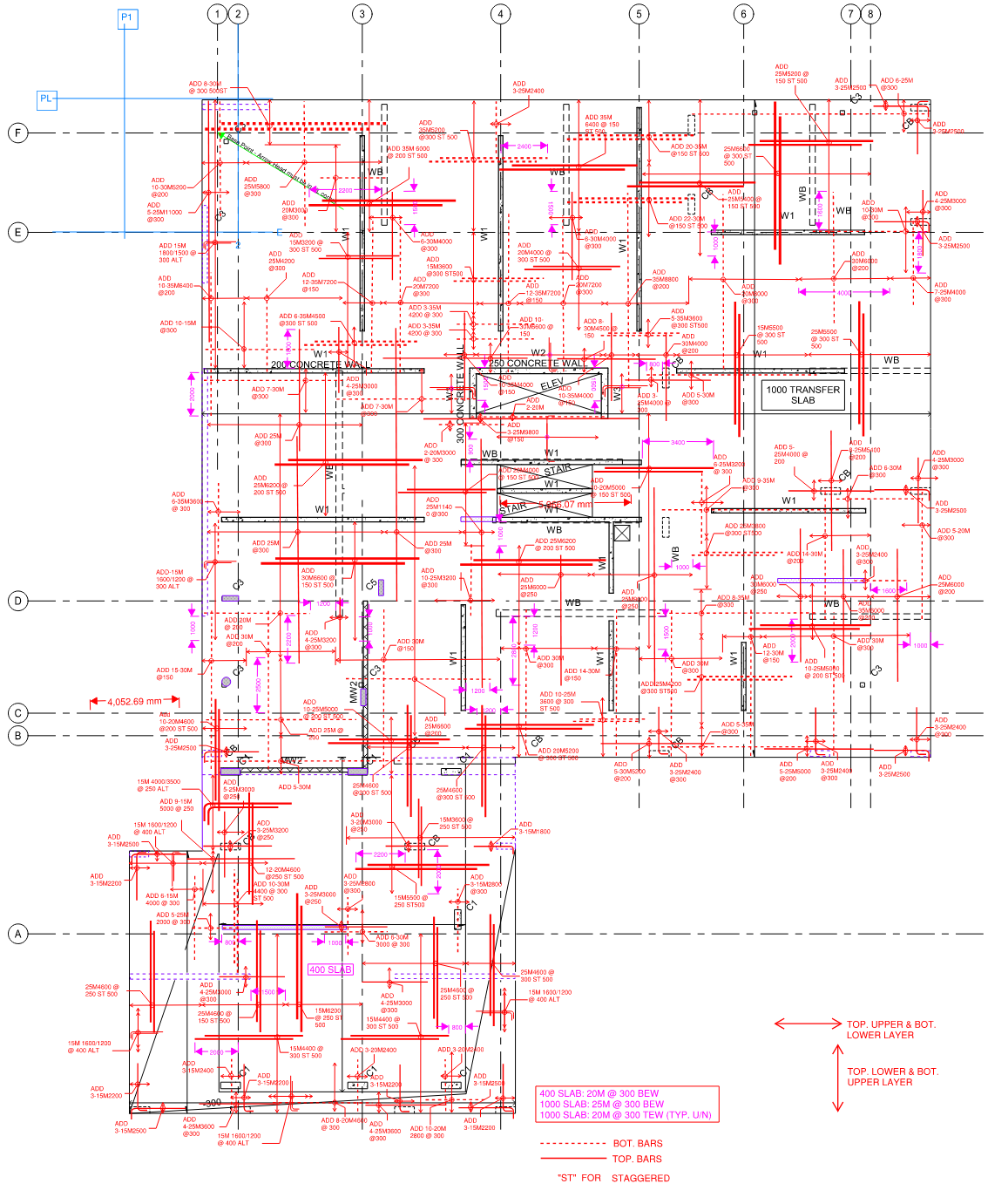 Reinf2CAD BlueBeam reinforcement markup example